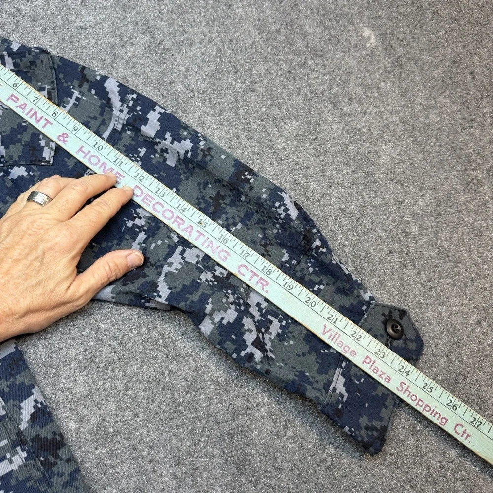 US Navy Shirt Men Small Long  Blue Digital Camo Working Blouse NWU Military Seal